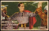 5y072 ADVENTURES OF CAPTAIN MARVEL Spanish herald '41 Tom Tyler stops two bad guys at once!