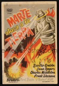 5y080 FLASH GORDON'S TRIP TO MARS Spanish herald '47 different Baneo art of robot destroying city!