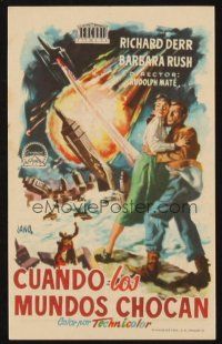 5y090 WHEN WORLDS COLLIDE Spanish herald '51 George Pal classic doomsday thriller, different art!