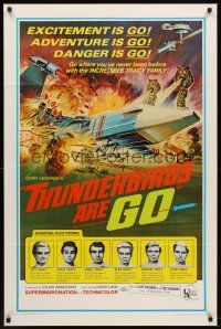 5y693 THUNDERBIRDS ARE GO 1sh '66 marionette puppets, really cool sci-fi action artwork!