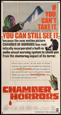5z096 CHAMBER OF HORRORS 3sh '66 the unspeakable vengeance of the crazed Baltimore Strangler!