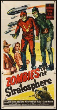 5z103 ZOMBIES OF THE STRATOSPHERE 3sh '52 cool art of aliens with guns including Leonard Nimoy!