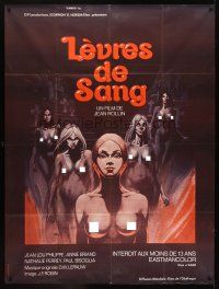 5z070 LIPS OF BLOOD French 1p '74 wild artwork of naked zombie women by Mab!