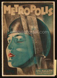 5z159 METROPOLIS German program '27 Fritz Lang classic, incredible content & art by Werner Graul!