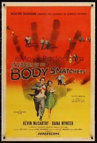 5z001 INVASION OF THE BODY SNATCHERS linen 1sh '56 classic horror, the ultimate in science-fiction!