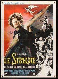 5z083 WITCHES Italian 1p '67 Le Streghe, art of Silvana Mangano by De Seta, Eastwood shown!
