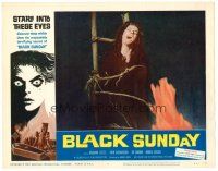 5z246 BLACK SUNDAY LC #8 '61 Mario Bava, Barbara Steele being burned at the stake!