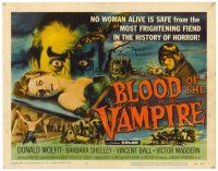 5z183 BLOOD OF THE VAMPIRE TC '58 cool art of the most frightening fiend in the history of horror!