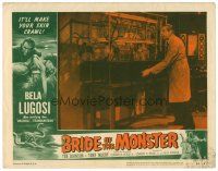 5z250 BRIDE OF THE MONSTER LC #8 '56 Ed Wood, full-length Bela Lugosi stands in front of equipment!