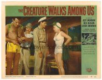 5z175 CREATURE WALKS AMONG US LC #3 '56 beautiful Leigh Snowden in scuba suit with three men!