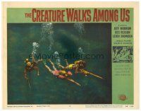 5z174 CREATURE WALKS AMONG US LC #6 '56 great c/u of scuba divers with spear guns, but no monster!