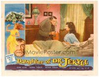 5z257 DAUGHTER OF DR JEKYLL LC '57 Edgar Ulmer, John Agar glares at Gloria Talbott laying in bed!