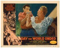 5z260 DAY THE WORLD ENDED LC #8 '56 Roger Corman, Mike Connors wrestles knife from Adele Jergens!