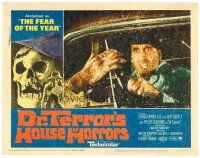 5z266 DR. TERROR'S HOUSE OF HORRORS LC #2 '65 Christopher Lee in car attacked by severed hand!