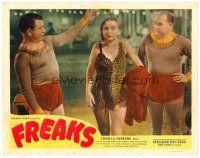 5z275 FREAKS LC R49 Tod Browning classic, two men in costumes stare at half-man half-woman!