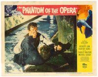 5z319 PHANTOM OF THE OPERA LC #7 '62 Hammer horror, Edward de Souza & Ian Wilson fight in sewer!