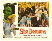 5z327 SHE DEMONS LC '58 great image of sexy half-dressed female monsters attacking Gene Roth!