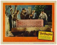 5z350 VAMPIRE LC #8 '57 Kenneth Tobey & top stars examining monster's coffin after digging it up!