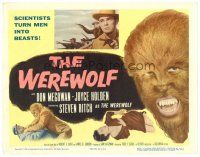 5z223 WEREWOLF TC '56 two great wolf-man images, scientists turn men into beasts!