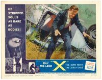 5z356 X: THE MAN WITH THE X-RAY EYES LC #5 '63 Ray Milland is disoriented after car wreck!