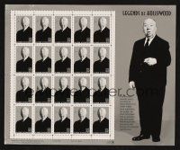 5z126 ALFRED HITCHCOCK Legends of Hollywood stamp sheet '97 contains 20 uncut postage stamps!