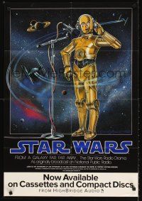 5z149 STAR WARS RADIO DRAMA 22x32 special poster '93 cool art of C-3PO by Celia Strain!