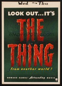 5z058 THING WC '51 Howard Hawks astounding classic horror from another world!