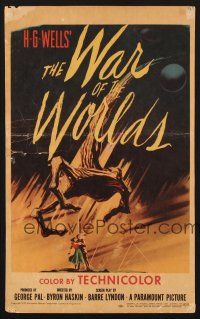 5z061 WAR OF THE WORLDS WC '53 H.G. Wells classic produced by George Pal, best sci-fi artwork!