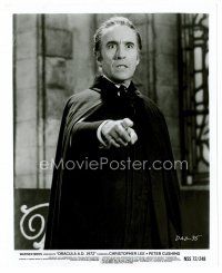 5z567 DRACULA A.D. 1972 8x10 still '72 Hammer, best close up of vampire Christopher Lee pointing!