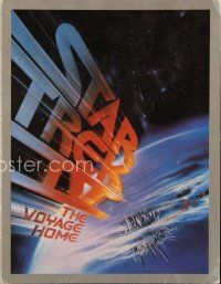5z123 STAR TREK IV promo brochure '86 Leonard Nimoy, William Shatner, cool cover art!