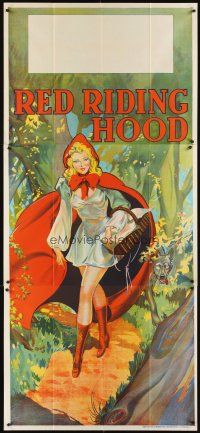 6a023 RED RIDING HOOD stage play English 3sh '30s stone litho of sexy Red with wolf trailing behind!