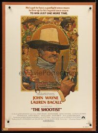 6a079 SHOOTIST boardbacked 1sh '76 best Richard Amsel artwork of cowboy John Wayne & cast montage!