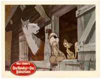 6b815 ONE HUNDRED & ONE DALMATIANS LC '61 Disney, great cartoon image of cat, dog & horse in barn!