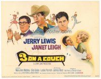 6b004 3 ON A COUCH TC '66 great art of screwy Jerry Lewis squeezing sexy Janet Leigh!