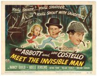 6b007 ABBOTT & COSTELLO MEET THE INVISIBLE MAN TC '51 Bud, Lou & Adele Jergens flee invisible man!