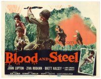 6b055 BLOOD & STEEL TC '59 4 fighting men & a girl trapped in 1,000 miles of green hell!