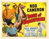 6b062 BOSS OF BOOMTOWN TC R49 Rod Cameron, Tom Tyler, Fuzzy Knight, cool cowboy artwork!