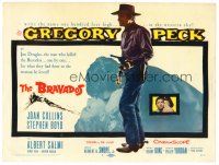 6b065 BRAVADOS TC '58 full-length art of cowboy Gregory Peck with gun!