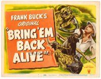 6b068 BRING 'EM BACK ALIVE TC R48 Frank Buck, cool art of tiger fighting giant snake in jungle!