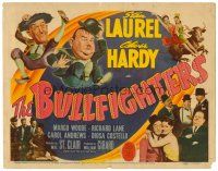6b070 BULLFIGHTERS TC '45 great wacky artwork & photos of Stan Laurel & Oliver Hardy!