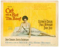 6b076 CAT ON A HOT TIN ROOF TC '58 classic artwork of Elizabeth Taylor as Maggie the Cat!