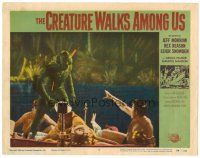 6b538 CREATURE WALKS AMONG US LC #2 '56 great close up of the monster on boat attacking top cast!