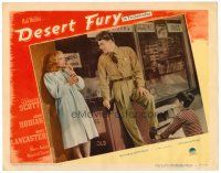 6b547 DESERT FURY LC #4 '47 Burt Lancaster eyes sexy Lizabeth Scott while getting a shine!