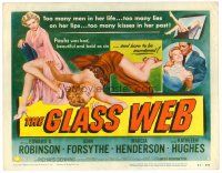 6b156 GLASS WEB TC '53 sexy Kathleen Hughes was bad, beautiful, bold as sin & born to be murdered!