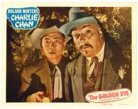 6b629 GOLDEN EYE LC '48 close up of Roland Winters as Charlie Chan & Victor Sen Young in cave!