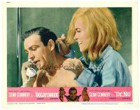 6b633 GOLDFINGER/DR. NO LC #7 '66 Sean Connery as James Bond with Shirley Eaton in Goldfinger!