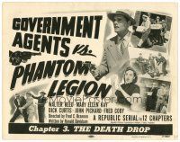6b160 GOVERNMENT AGENTS VS. PHANTOM LEGION chapter 3 TC '51 Walter Reed in Republic crime serial!