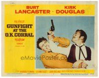 6b639 GUNFIGHT AT THE O.K. CORRAL LC #7 '57 c/u of Burt Lancaster & Kirk Douglas fighting over gun!
