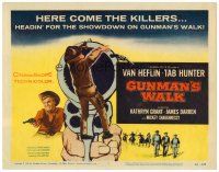 6b169 GUNMAN'S WALK TC '58 killers Van Heflin & Tab Hunter heading for the showdown, cool gun art!