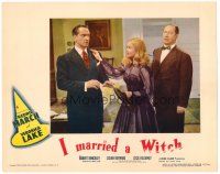 6b670 I MARRIED A WITCH LC '42 Robert Benchley watches Veronica Lake touch scared Fredric March!